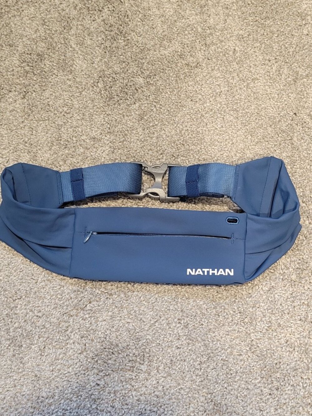 Nathan Zipster Running Belt Blue Mens Womens Medium Blue Zip Pocket Storage